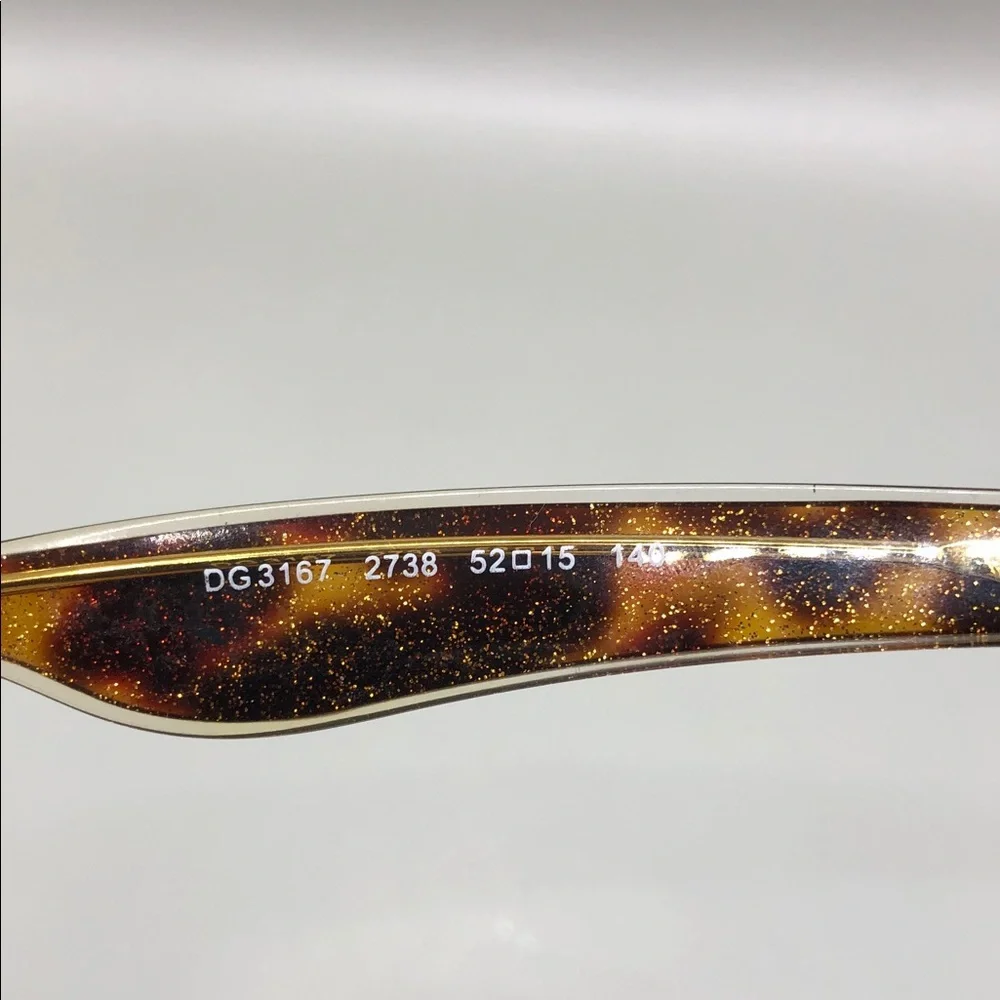 Dolce & Gabbana DG3167 Havana Tortoise Golden Glitter Cat Eye FRAMES Glasses.